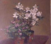 Violettes et azalees Henri Fantin-Latour